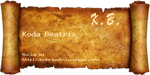 Koda Beatrix névjegykártya