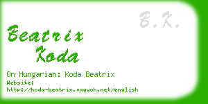 beatrix koda business card